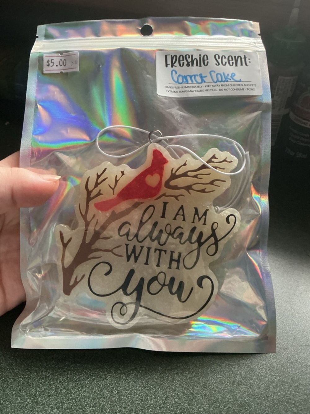 I Am Always With You Car Freshie—Carrot Cake